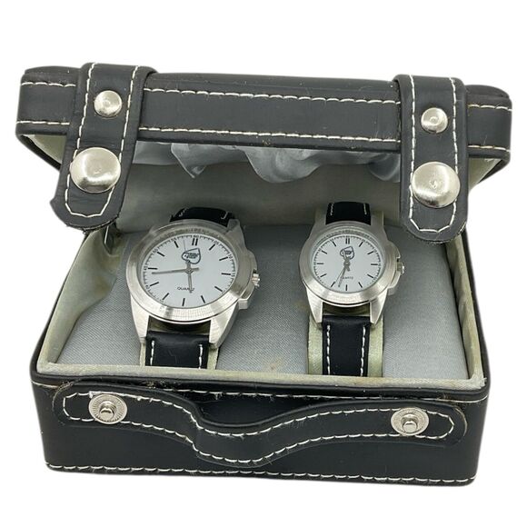 World Poker Tour Logo Watches Set of His Hers in Logo Case Texas Holdem Gambling - Picture 3 of 11